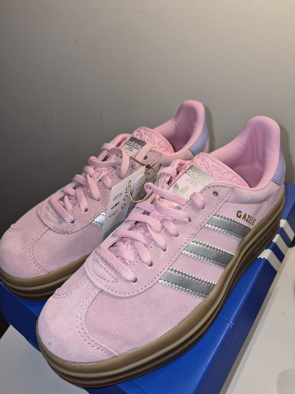 adidas Pink Suede Sneakers with Metallic Silver Stripes
